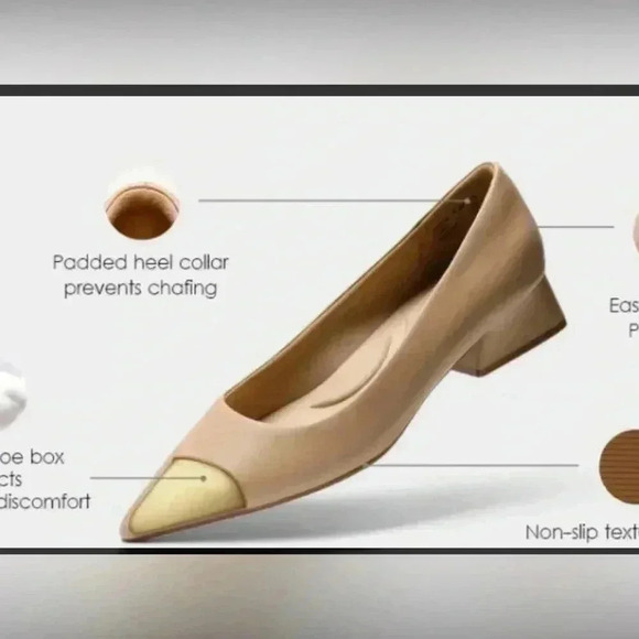 DREAM PAIRS Women's Chunky Heels Closed Toe Low Block Work Shoes Pointed Toe - Picture 4 of 14